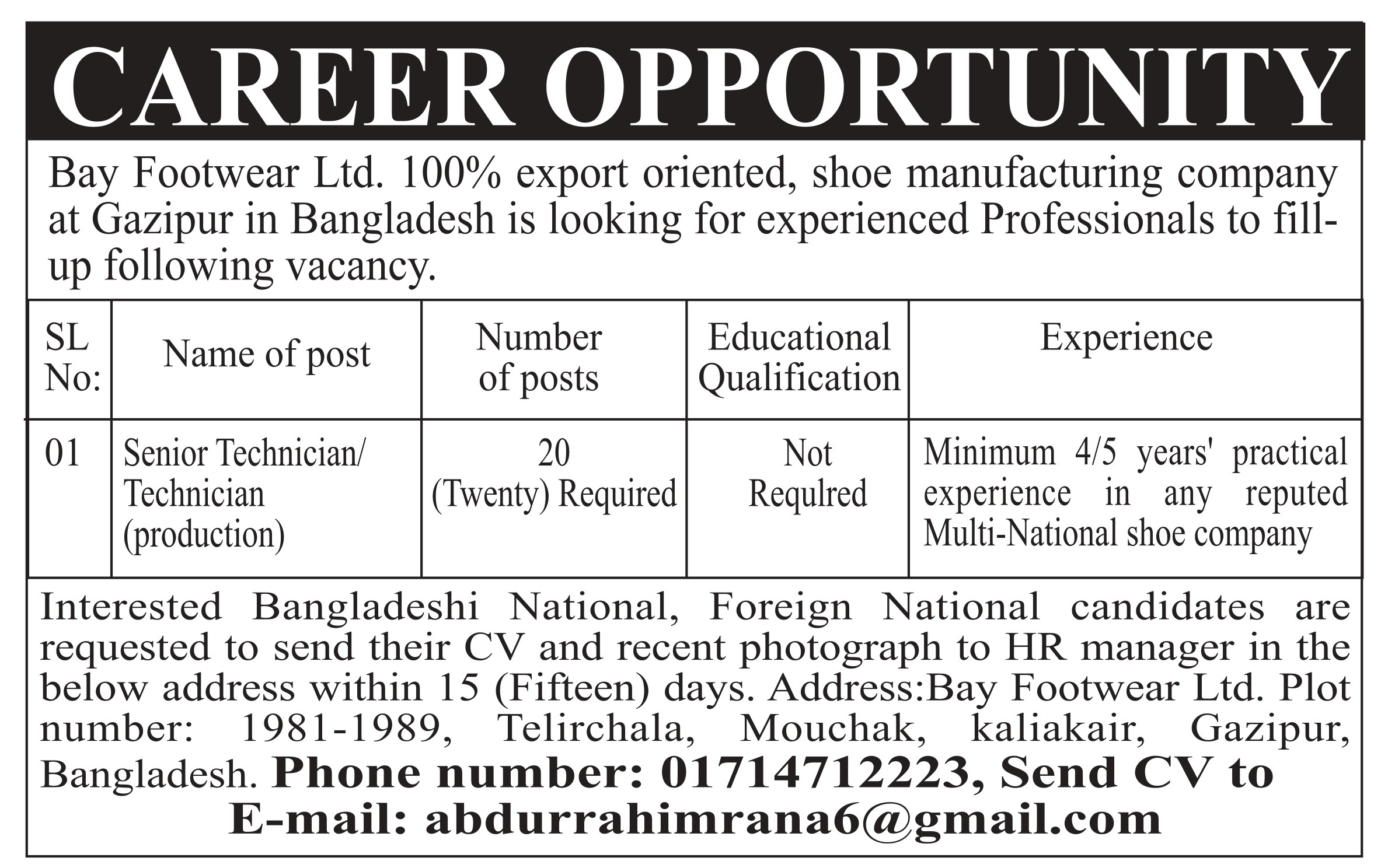 Job Circular